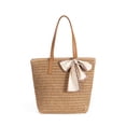 thumbnail image 1 of Bolsa de playa iSamzan grande tejida a mano de paja con bolsillo con cremallera, 1 of 9