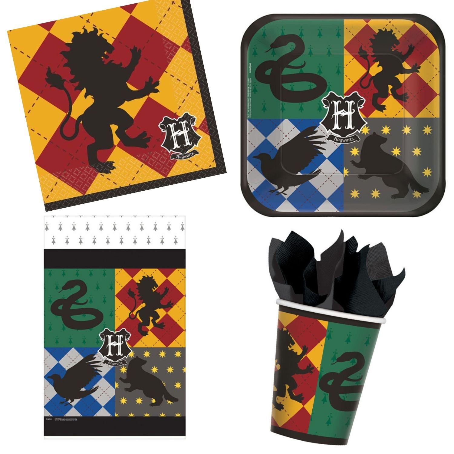 Harry Potter Party Supplies Bundle with Plates, Napkins, Cups, Table