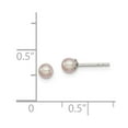 thumbnail image 3 of 925 Sterling Silver Rh-plated 3-4mm Pink FW Cultured Button Pearl Stud Earrings; for Adults and Teens; for Women and Men, 3 of 3