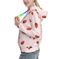 thumbnail image 2 of Lsque Strawberry Pattern Casual Women's Hoodie,Hooded Sweatshirt with Kangaroo Pocket,Pullover Hoodie with Eye-catching Drawstrings-Medium, 2 of 7