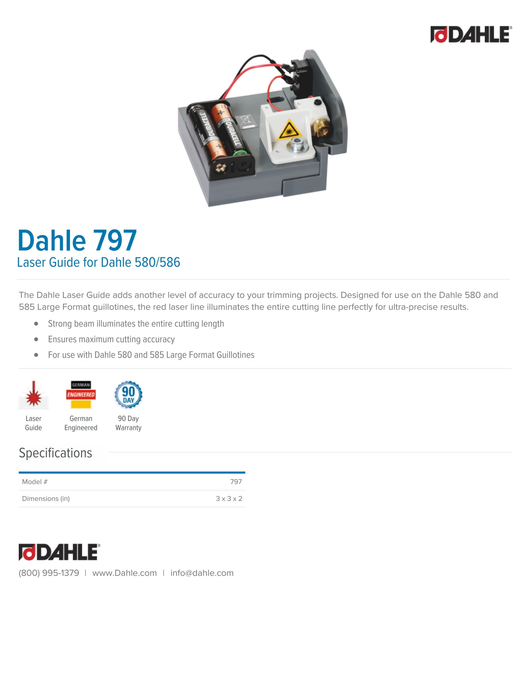 Dahle 797 Laser Guide, For Extreme Accuracy, Mounts on Dahle 580 & 585