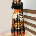 thumbnail image 2 of Women's Casual Dress Womens Halloween Dresses Long Sleeve Crewneck High Waisted Graphic Party Long Dress for Festive Celebrations and Events, 2 of 3