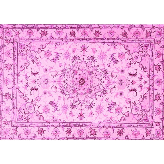 Ahgly Company Indoor Rectangle Persian Pink Traditional Area Rugs, 5' x 7'