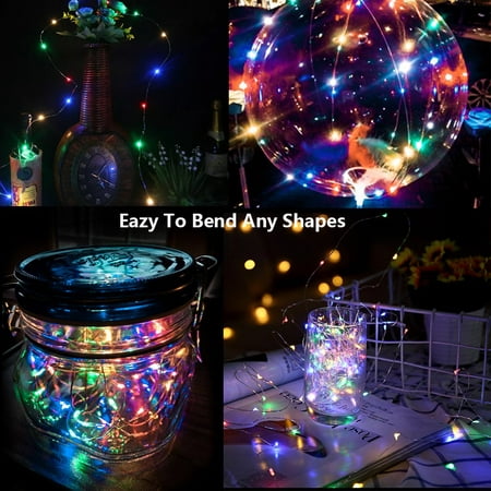 Outdoor String Lights 100led 33ft, Outdoor Rope Lights Battery Operated