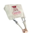 thumbnail image 4 of Bolso de mano de piel sintética con estampado de letras para mujer, resistente al agua, de gran capacidad, en color rojo caramelo, 4 of 8