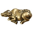 thumbnail image 4 of FRCOLOR Mini Cow Figurine Retro Brass Cow Statue Desktop Vintage Animal Sculpture Home Ornament, 4 of 8