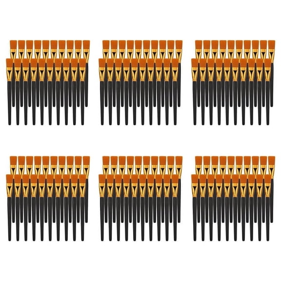 120 Pcs Flat Brush Set, 1 Inch Wide Watercolor Brushes Oil Painting Brushes, Big Paint Professional