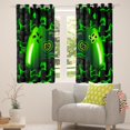thumbnail image 4 of 42"Wx90"L Game Console 30%-50% Blackout Curtains Bedroom Gamer Curtains & Drapes,3D Gaming Geometric Check Window Curtains,Neon Green Gamepad Window Treatments 2 Panels,Black, 4 of 5