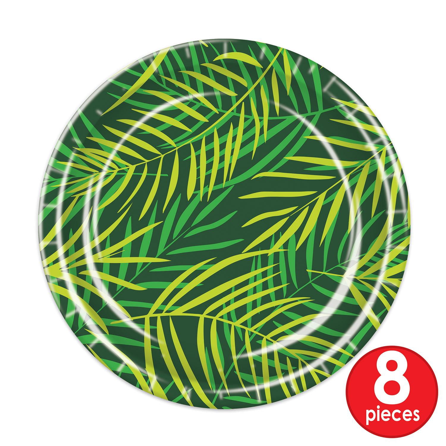 96 Pack Bulk Luau Party Palm Leaf Paper Plates 9 inch