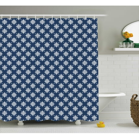 Indigo Shower Curtain Ancient Greek House Tile Inspired Design With Fl Flower Leaf Details Fabric Bathroom Set Hooks Navy Blue And White Indigo Shower Curtain Ancient Greek House Tile Inspired Design With Fl Flower Leaf Details Fabric Bathroom Set Hooks Navy Blue And White