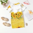 thumbnail image 4 of Abcomgle Summer Dresses for Girls 10-12 Casual A-Line Short Sleeve Midi Dress Sunflower Print Crew Neck Cute Loose Sundresses for 4-14t Kids, 4 of 6