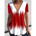 thumbnail image 3 of Camiseta Con Cremallera De Bloque De Color, Camiseta Casual De Manga Corta, Ropa De Mujer, 3 of 4