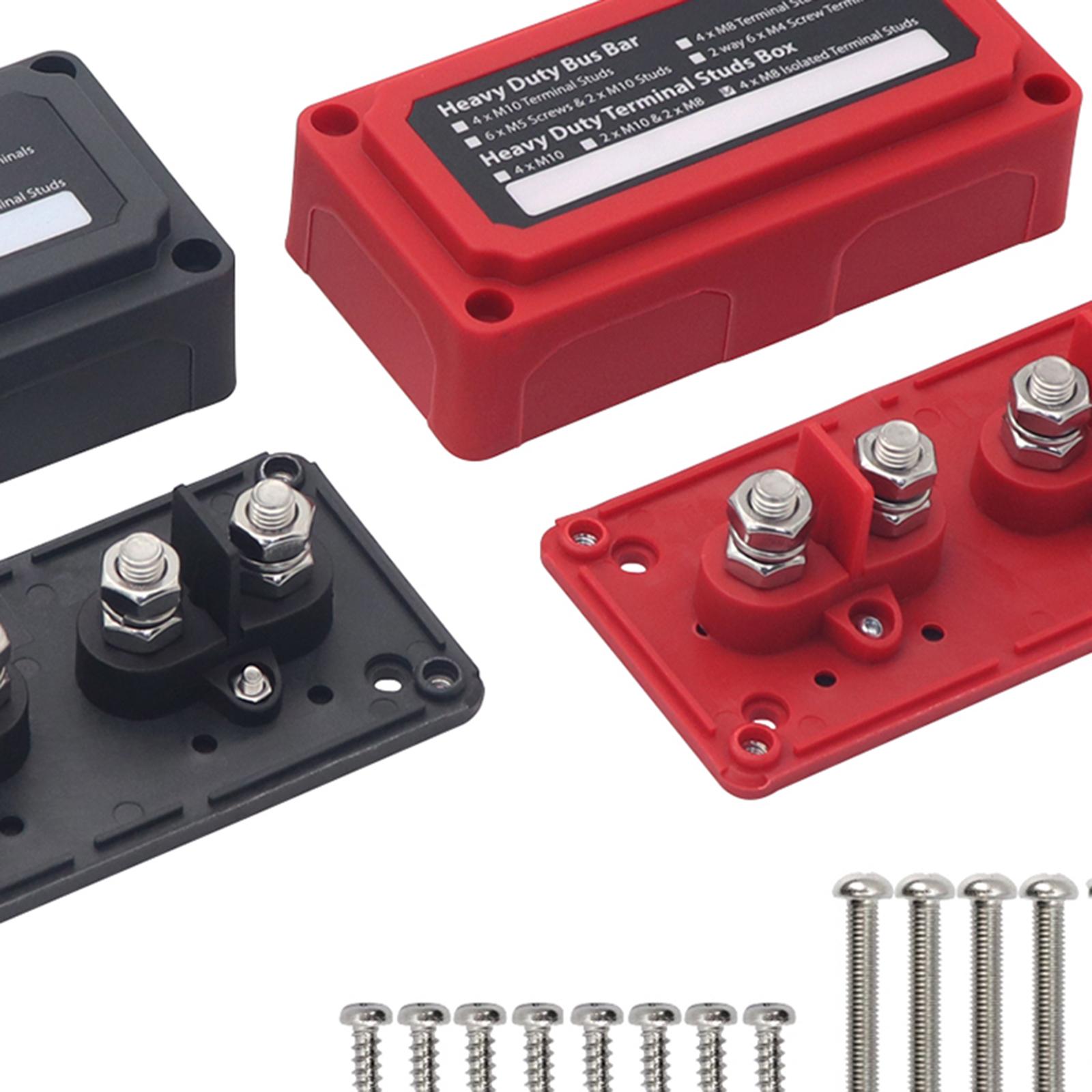 2x Power Distribution Block Junction Block Heavy Duty 300 Amp Rating Bus Bar Terminal Block for Truck Boat Car RV Marine Style D