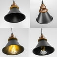 thumbnail image 3 of KAYYELAMP 1 Pcs Recessed Retrofit Pendant Conversion Kit E26 Power Connector 3.2 Ft Adjusted Cord E26 Walnut Base Dia 7.08" Black Metal Shade Hanging Light Vintage Decor, 3 of 5