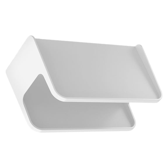 EXHUMKY Wall Mounted Bathroom Organizer White Floating Shelf with Simple Structure and Space Saving