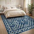 thumbnail image 3 of ODIKA 8'x10' Washable Area Rug Non-Shedding, Easy Care, Front Ornamental Door Grid Featuring Repeating Entrance Bedside for King Size Bedroom Under Bed, Master Suite, 3 of 7