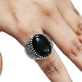 thumbnail image 2 of Black Onyx Mans Ring, Natural Black Onyx, December Birthstone, Silver Jewelry, 925 Silver Ring, Birthday Gift, Heavy Mens Ring, Arabic Design, Ottoman Style Ring, Christmas, Turkey Mens Signet Ring, 2 of 7