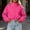 Hot Pink, variant on Women Fleece Jacket Lightweight Full Zip Fleece Short Coat Long Sleeve Stand Collar Sherpa Warm Winter Casual Outerwear