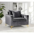 thumbnail image 6 of Home Square 2-Piece Furniture Set with Velvet Accent Chair and Sofa in Gray, 6 of 11