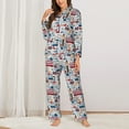 thumbnail image 2 of Gaeub London Symbols1 Women' Long-Sleeve Shirt and Full-Length Bottom Pajama Set Loungewear Soft Pjs Sleepwear Set-Large, 2 of 7