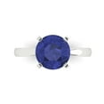 thumbnail image 2 of 3ct round cut blue tanzanite 18k white gold Bridal Wedding Engagement Promise Anniversary Ring for Women size 4.25, 2 of 7