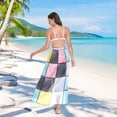 thumbnail image 7 of FORMRS Womens Long Sarong Beach Wrap Semi-Sheer Bikini Skirt Bathing Swimsuit Cover Up, Gray Checkered Pattern, 7 of 7