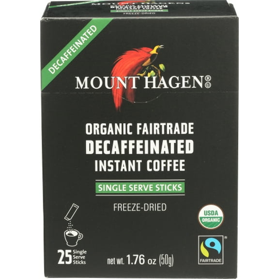 (Pack of 8) Mount Hagen Instant Decaf Coffee Sticks 1.76 oz