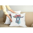 thumbnail image 2 of Ambesonne Watercolor Throw Pillow Cover 2 Pack, Goat Portrait Wreath, 16", Multicolor, 2 of 7