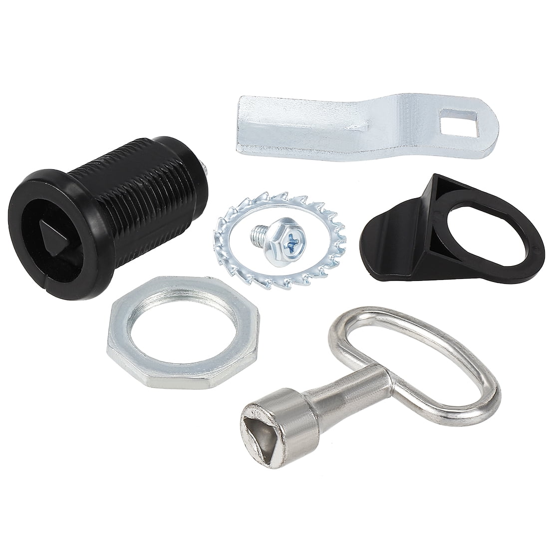 22mm Cylinder Zinc Alloy Chrome Finish Cam Lock w Triangle Key Keyed Alike