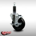 thumbnail image 2 of 4 Inch SS Soft Rubber Swivel 1-1/8 Inch Expanding Stem Caster with Brake SCC, 2 of 2