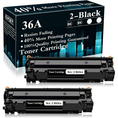 2 Black 36A | CB436A Toner Cartridge Replacement for HP M1522n MFP M1523nf MFP M1120 MFP P1505 P150n Printe What Item Will You Order? Listed Product Compatible Cartridge 36A Toner Cartridge 36A | CB436A Black (40% More Pages Yield) Used for HP M1522n MFP M1523nf MFP M1120 MFP P1505 P150n Printer (2-Pack) What Will You Get in the Package? Package Content 2-Pack Compatible CB436A Printer Toner Cartridge Black What Printer Models Does this CB436A Printer Toner Cartridge Work with? Use with Following Printers HP M1522n MFP M1523nf MFP M1120 MFP HP P1505 P150n What Printing Quality Will You Get? Use spherical toner with low melting-point  creating high-quality printouts  printing results last for years without fading  excellent for hospitals  schools  government  trading companies  finance companies and more scenarios. What Warranty Will You Get from Us? Easy-to-Contact-Us for Warranty If Item defective  guaranteed money back; reach us via: 1. “Order List” -> Click “Contact Seller”. 2. Click the store name link under “Add to Cart”-> Click ‘Ask a question’.