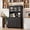 Black, variant on 66" Tall Kitchen Pantry Cabinet, Modern Hutch with Charging Station, Coffee Bar Storage with Glass Doors & Drawers