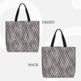 thumbnail image 2 of Zufioo Black White Stripes Print Large Capacity Single Shoulder Convenient Bag, 19.6x15.7 Inch Zipper Shopping Bag Handbag, Suitable for Shopping, School and Work, 2 of 7