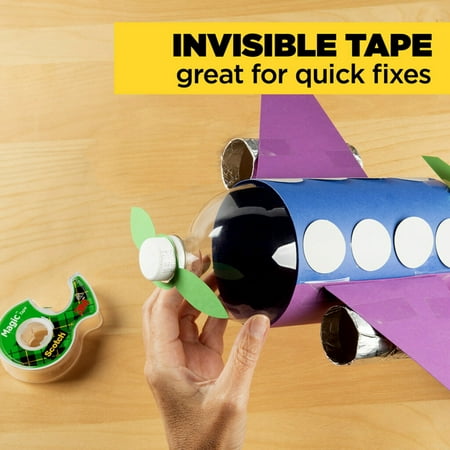 Scotch Magic Tape, Invisible, 1 Tape Roll
