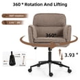 thumbnail image 5 of Pawverly cross-over office chair, with wheels, ergonomic swivel design, 5-position adjustable armrests, thick padded backrest, brown teddy bear plush vanity chair., 5 of 9