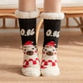 thumbnail image 2 of Womens Socks Christmas Winter Warm Fluffy Cute Long Socks Funny Xmas Gift Holiday Cozy Soft Merry Christmas Christmas Socks Black One Size, 2 of 4