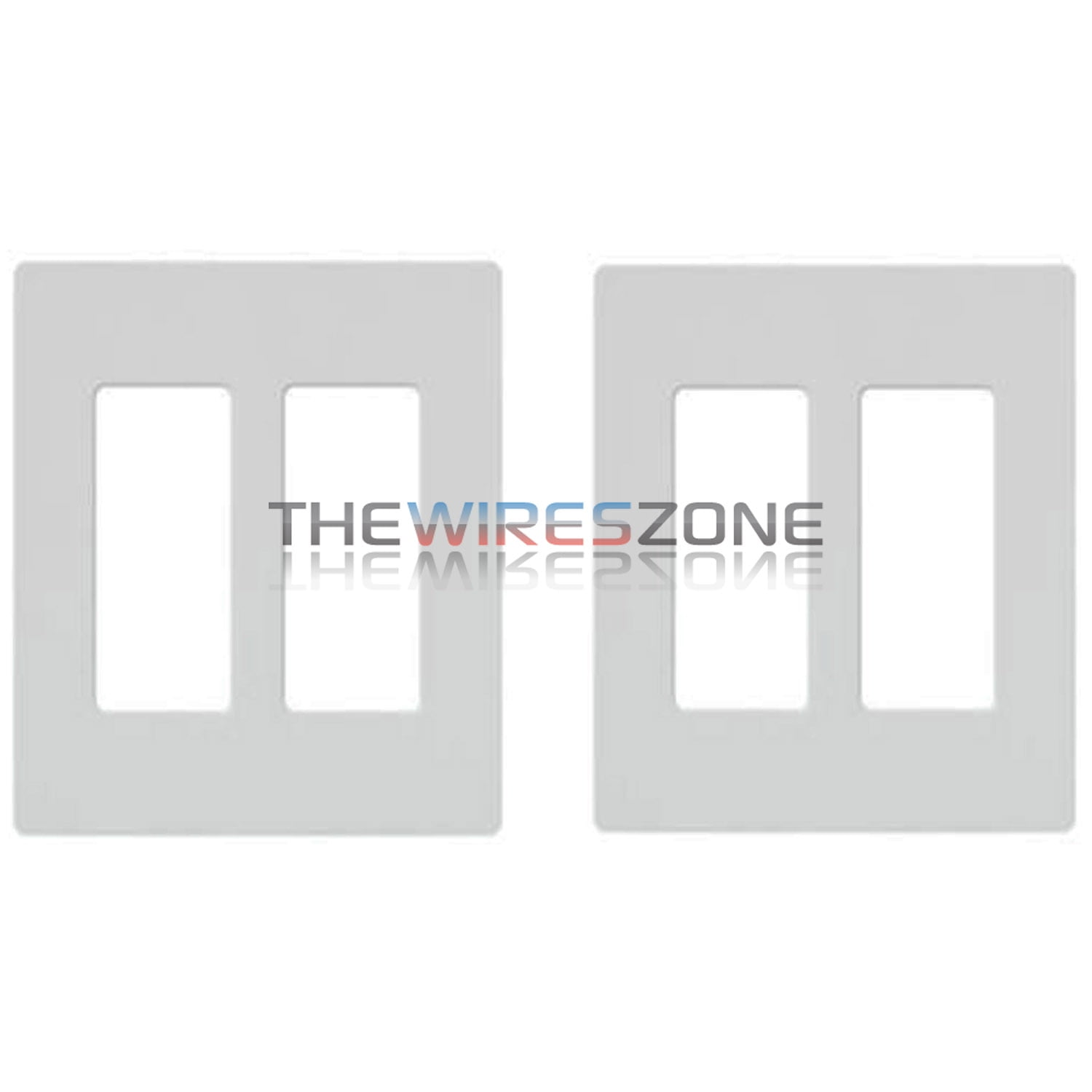 2-Gang Screwless Decorator Wall Plates GFCI Rocker Switch Outlet White (Pair)