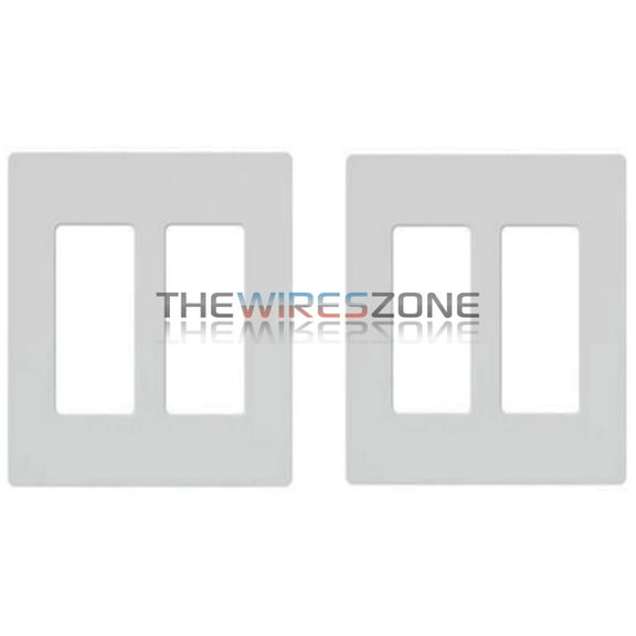 2-Gang Screwless Decorator Wall Plates GFCI Rocker Switch Outlet White (Pair)