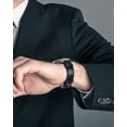 thumbnail image 7 of Uxcell Cowhide Leather Band Deployment Buckle Watch Strap 17mm Leather Strap, Black, Silver, 7 of 7