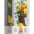 thumbnail image 5 of Lemon Basket Summer Sheer Curtains 45 Inch Length 2 Panels Set, Farmhouse Green Lace Eucalyptus Voile Window Treatment Rod Pocket Small Kitchen Curtains Drapes for Bedroom 52"x45"x2, 5 of 7