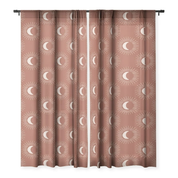 Society6 Avenie Nightglow Rust 50" x 64" Single Panel Sheer Window Curtain