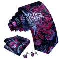 thumbnail image 3 of Juego de clips para corbatas Barry.Wang con estampado floral de seda, 150 cm x 8,5 cm, 3 of 5