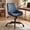 Blue, variant on Daluvenix Armless Office Chair, PU Leather Swivel Desk Chair with Wheels, Adjustable Height Computer Task Chair, Beige