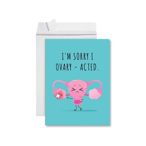Koyal Wholesale Funny I'm Sorry Jumbo Card I Ovaryted Blank I'm Sorry Greeting Card with Envelope 1-Pk