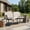 Beige, Black, variant on Outdoor Patio Loveseat, Modern PP Patio Sofa with White UV Resistant Frame and Green Cushion, Garden Bistro Seating, Weather Ready Outdoor Couch