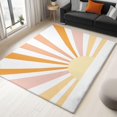 thumbnail image 1 of Area Rugs Simple Sun Rays Stain Resistance, 2 X 3 ft Machine Washable Non-Slip Carpet for Living Room Bedroom Office, White Pet Friendly Indoor & Outdoor Rug, 1 of 7