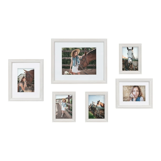 Kate and Laurel Bordeaux Coastal Gallery Frame Wall Kit, Set of 6