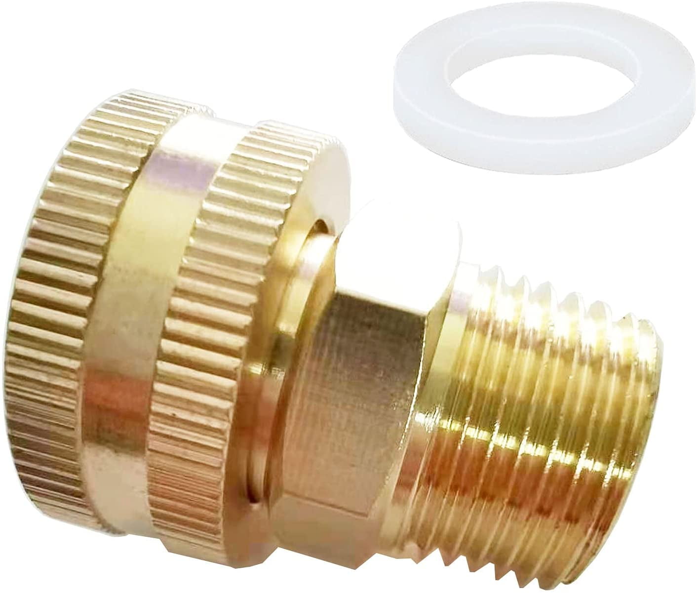 YOUHO Brass Swivel 3/4” GHT Female x 1/2” NPT Male Connector, GHT