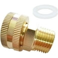 thumbnail image 3 of YOUHO Brass Swivel 3/4” GHT Female x 1/2” NPT Male Connector, GHT to NPT Adapter Brass Fitting, Garden Hose Adapter, Garden Hose to Pipe Fittings Connect, Garden Pipe Joint Extension Repair Fitting, 3 of 4