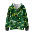 thumbnail image 2 of FUIALDOLG Little & Big Boys Full Zip Up Hoodie Dinosaur Skeleton Print Hoodies Jacket for Boy, Kids Green Long Sleeve Hooded Fashion Sweatshirt, Size M, 2 of 7